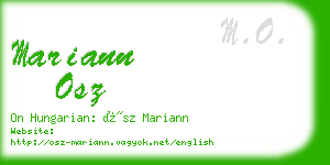 mariann osz business card